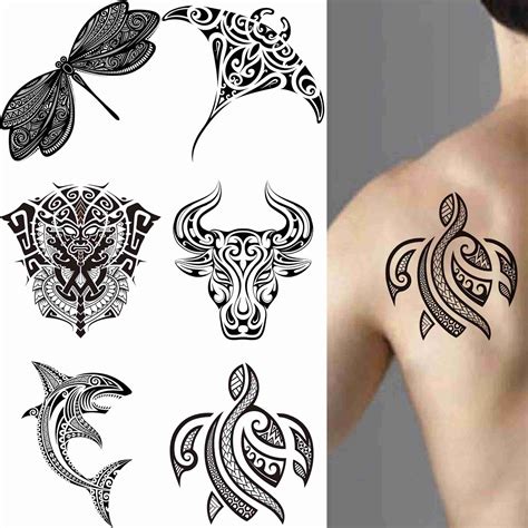 Buy Maori 6 Sheets Temporary Tattoos for Men Adults Maori Tribal ...
