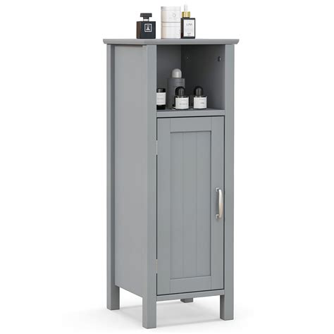 Gymax Bathroom Storage Organizer Narrow Floor Cabinet w/ 2-Tier Cabinet ...