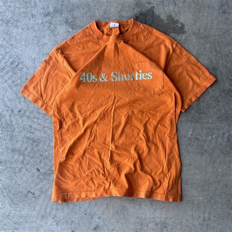 40s and shorties orange and blue shorties tee - Depop