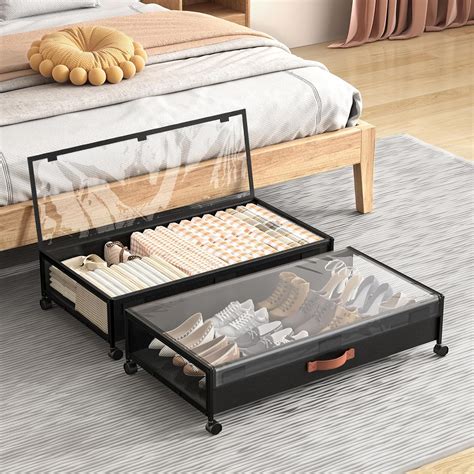 Amazon.com: Eastherry Under Bed Storage with Wheels, XL Larger Under ...
