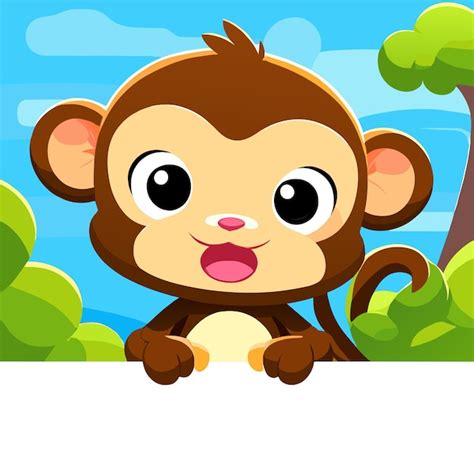 Schöne Affen-Posterrahmen-Vorlage Schildtafel handgezeichnetes flaches ...