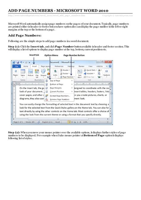 Word Online Page Numbers Tutorial 的图像结果