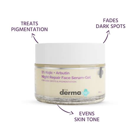 Night Cream with Kojic & Arbutin – Repair Face Serum-Gel – The Derma Co