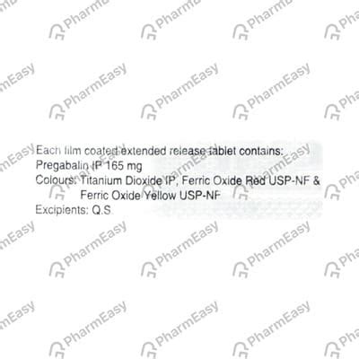 Pregabid Cr 165 MG Tablet (10): Uses, Side Effects, Price & Dosage ...