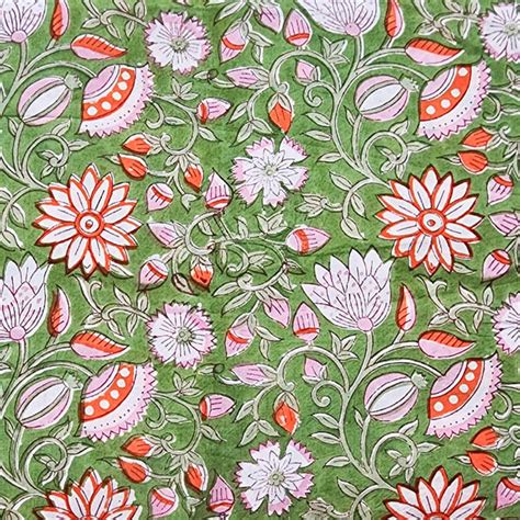 Jaipuri, Mughal , Jaal, Rapid Hand Block Print Cotton Fabrics Online ...