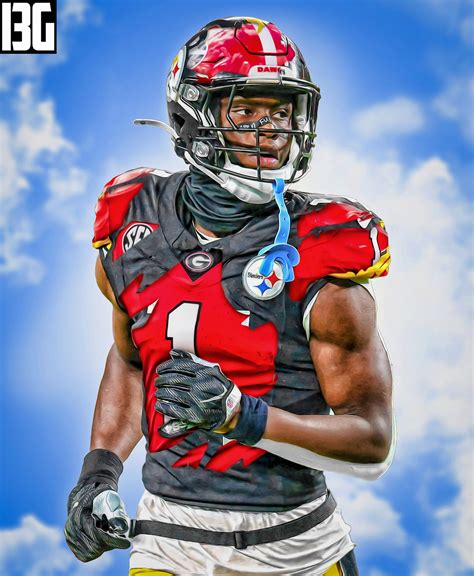 Best 12 George Pickens ripped jersey. Steelers/Georgia Bulldogs – Artofit