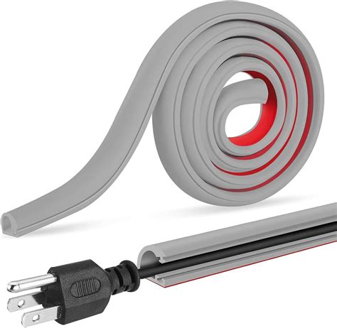 Serplex® PVC Cord Cover 6.6ft Self Adhesive Floor Cord Hider Wall Wire ...