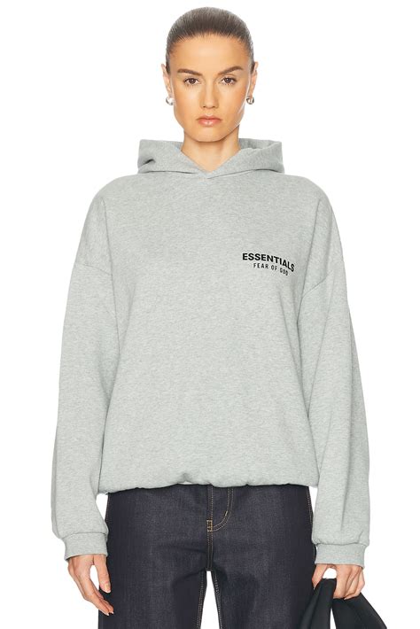 Fear of God ESSENTIALS Fleece Hoodie in Homestead Heather | FWRD