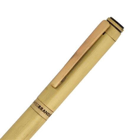 SWISSBRAND Legacy 2504 Matte gold Ballpoint Pen with gold trim – SwissBrand