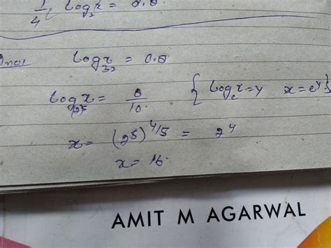 log x base32 = 0.8 then x=? - Brainly.in