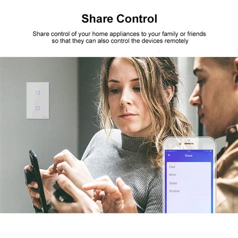 Buy walmeck T2US2C-TX 2 Gang Smart WiFi Wall Light Switch 433MHz ...