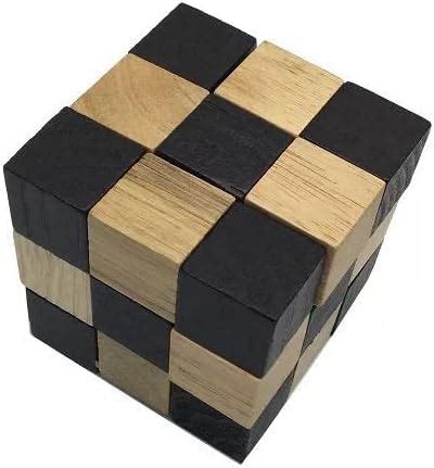 AASHMEEERA Wooden Brain Teaser Snake Cube Puzzle in Natural Colour ...