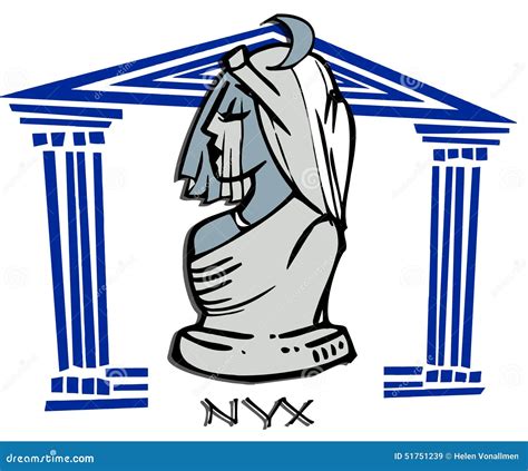 Nyx,night, Greek Goddess Cartoon Stock Vector - Illustration of ancient ...