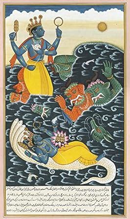 Exotic India Lord Vishnu Killing the Demons Madhu and Kaitabha ...