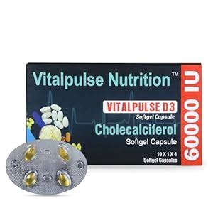 Vitalpulse Nutrition Vitamin D3 60K Cholecalciferol 60000 IU Softgel ...