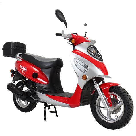 "X-Pro 50cc Gas Moped Scooter, Oahu Model with 12"" Aluminum Wheels, Electric/Kick Start ...