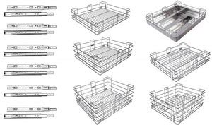 Sanjari Modular Kitchen Basket with 20 inch Telescopic Channel (21X20 ...