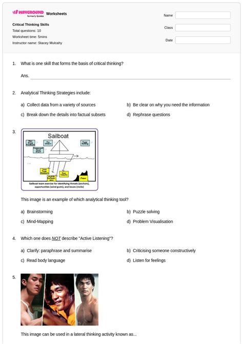 Critical Thinking Math Worksheets 的图像结果