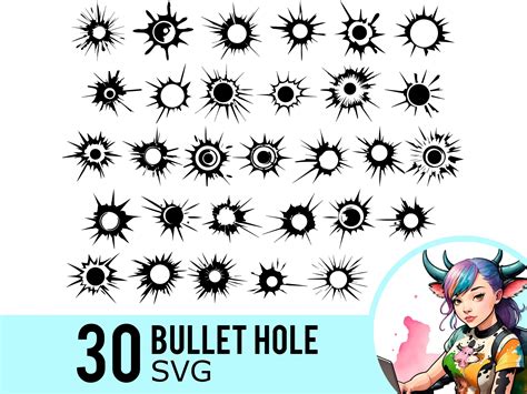 Bullet Holes Printable Letters