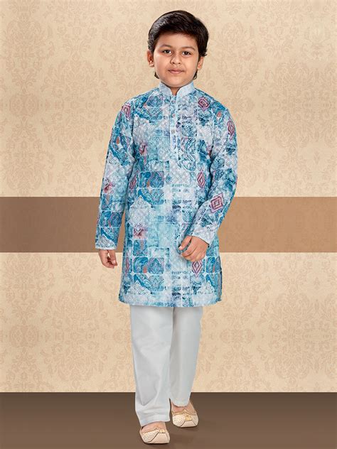 Pastel Hue Striking Kurta Pyjama Set for Boys – Suvidha Fashion