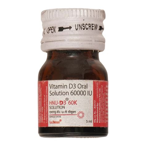 Hnu D3 60000 IU/5ML Oral Solution (5): Uses, Side Effects, Price ...