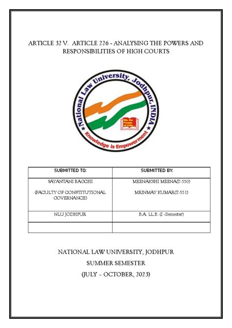 Analyzing Article 32 and 226: Powers of High Courts in India ...