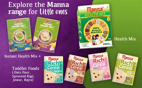 Manna Health Mix Instant - Banana, Dates, Honey with Milk | Multigrain ...