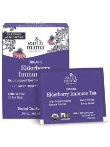Organic Elderberry Immune Tea - 16 Tea Bags - Earth Mama | PureFormulas