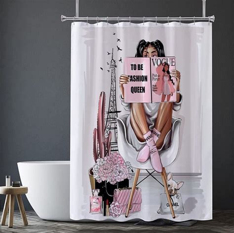 Beautiful African American Black Girl Shower Curtain for Bold and ...