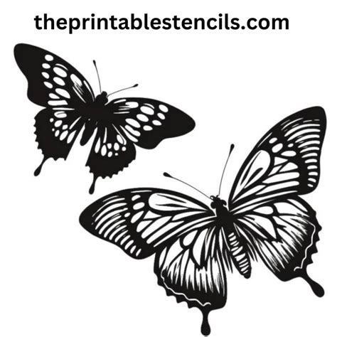 60+ Free Printable Butterfly Stencils, Silhouettes and Templates