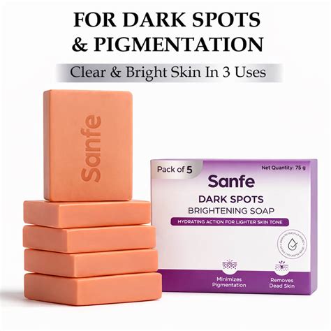 Buy Sanfe Dark Spots Brightening Soap 75g (Pack of 5) in India at Best ...