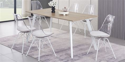 Moonky Table & 6 Chairs White