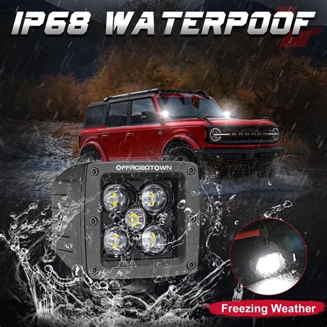 LED Cubes, OFFROADTOWN 2PCS 3 Inch 100W LED Pods Driving Lights Spot ...