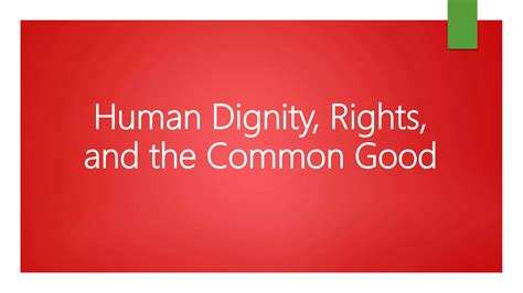 Human Rights, Dignity and the Common Good | PPTX