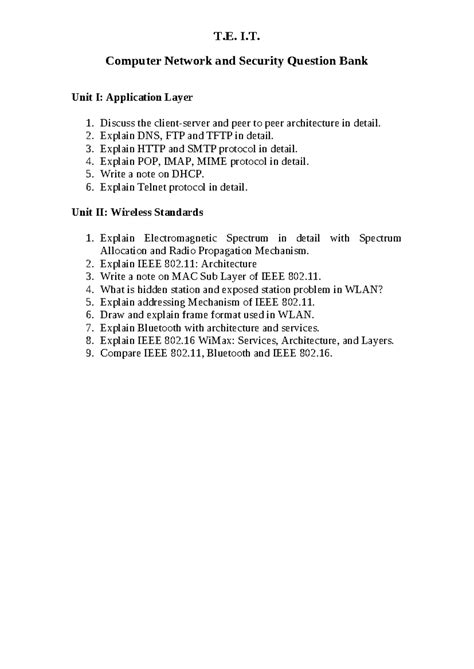 CNS-Question Bank-Unit1&2 - T. I. Computer Network and Security ...