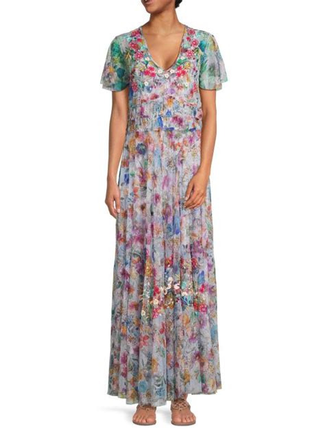 Shop Johnny Was - Winx Mesh Maxi Dress | Saks Fifth Avenue Australia