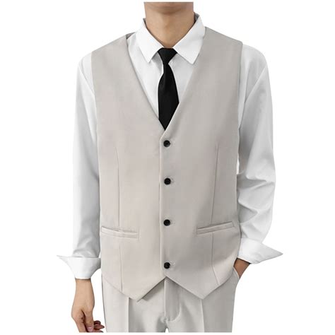 Iugvhana Men's Suit Vests Business Casual Vest Lightweight Formal Dress ...