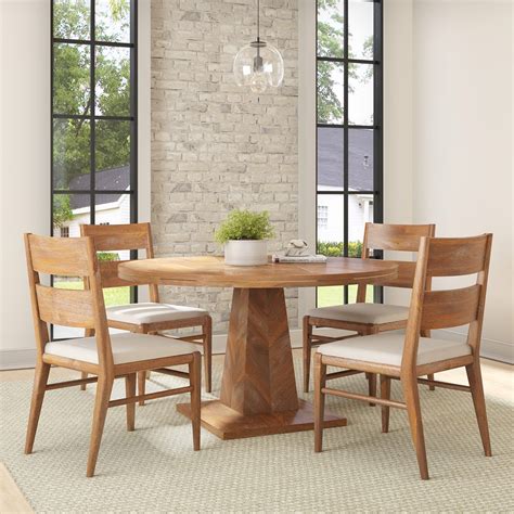 Glenrothes Solid Wood Round Pedestal Dining Table For 4