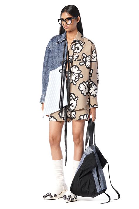 MULTI PANELED TIE-UP SHIRT