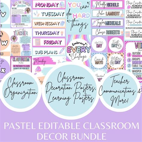 Pastel Classroom Theme Bundle Modern Classroom Decor Bundle Printable ...