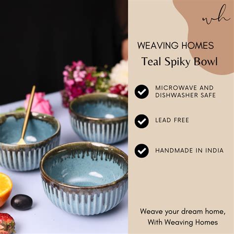 Teal Spiky Bowls – WeavingHomes