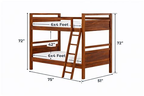 Solid Sheesham Wood Bunk Bed – Kids & Family Bed – Mewar Furniture