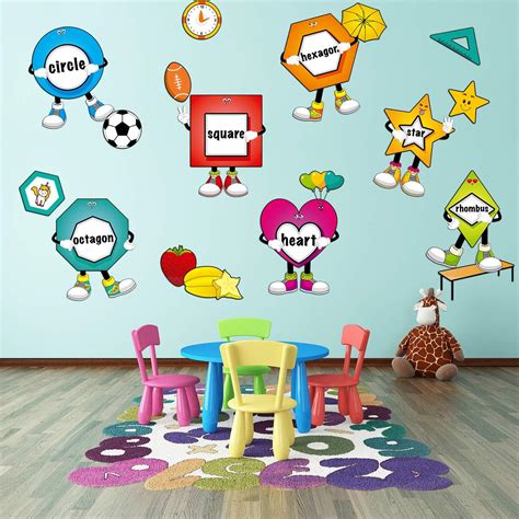 Buy 32 Pieces Shapes Classroom Poster, Shapes Bulletin Board Shapes ...