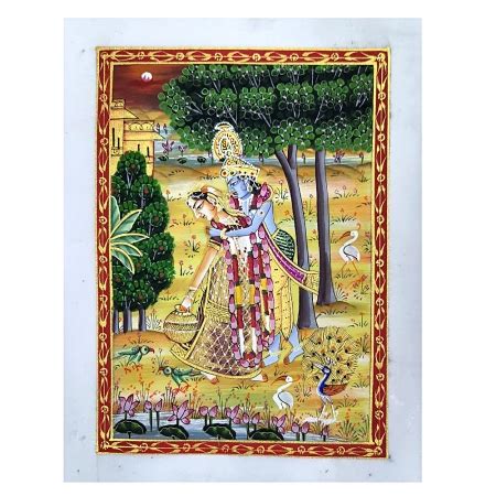 Radha Krishna Fine Miniature Art Painting (Product Code 3370) at Rs 1275.00