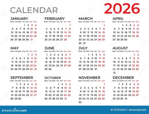 2026 Year Calendar | Yearly Printable
