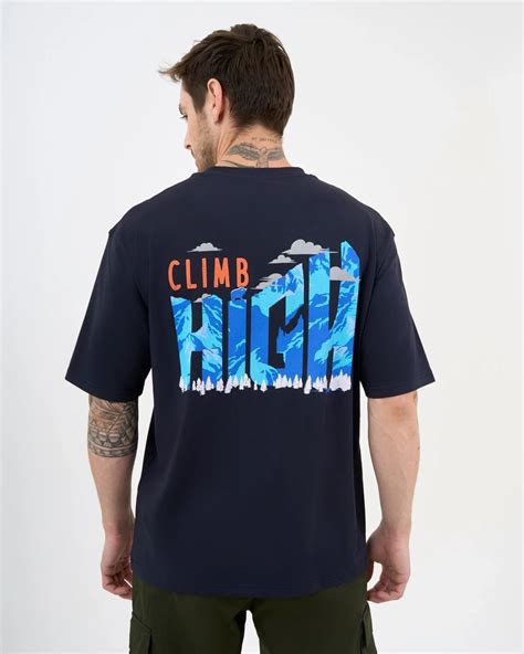 DCYPHR DISCOVERY Men's Climb High Graphic Tee-Night Lagoon - Sportsstation