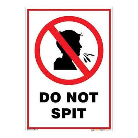 buysafetyposters.com - Do Not Spit Sign In English - PVC Sticker ...