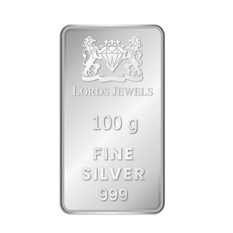 Lords Jewels 100 Grams 999 Pure Silver Bar - BIS Hallmarked, Perfect ...