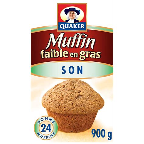 Quaker Muffin Mix Low Fat Bran, 12ct, 900g, Imported from Canada
