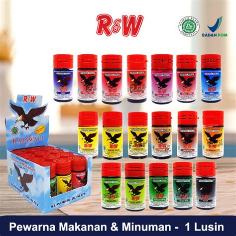 Jual Pewarna Makanan Minuman Kue Rajawali R&W RW 12,5 ml 1 Lusin ...